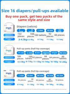 Ultra Thin Breathable Baby Diapers L Yingya