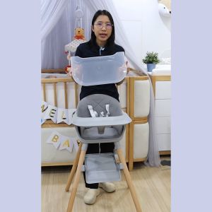 MINIKIND เก้าอี้ทานข้าวเด็ก 3-in-1 รุ่น Rocca สี Grey สำหรับเด็ก 6 เดือนขึ้นไป