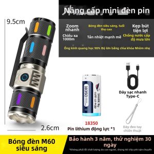 SMILING SHARK | Đèn Pin Sạc Được Độ Sáng Cao Bền Bỉ Gọn Nhẹ Thời Gian Sử Dụng Lâu