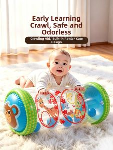 Inflatable Crawling Roller with Bell for Infant Exercise Toy