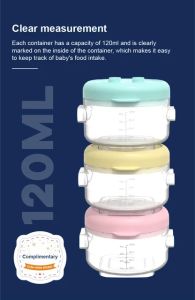 3 pcs Round Stackable Baby Food and Snack Transparent Container Set