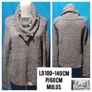 ATASAN WANITA RAJUT GREY(MAIBITO) 574