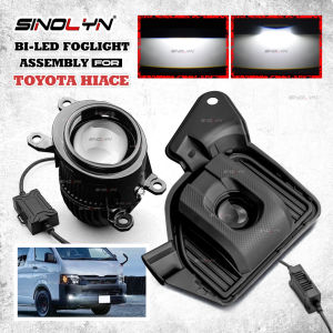 Sinolyn Bi-LED Projector Lens H11 Tri Colors Fog Lights For 2014-2018 Toyota Hiace Commuter/Grandia Accessories Front Bumper Fog Lamp Assembly Spotlight Retrofit 80W High Low Waterproof