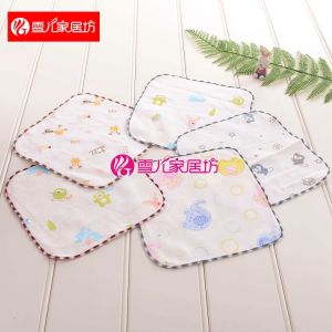 Pure Cotton Square Towel 15x15cm Absorbent Handkerchief for Kindergarten Children Baby Mouth Wiping Towel Home Fabric