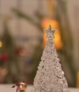 CrystalStar Christmas Tree LED 10cm Mini Night Light New Year Party Decoration Table Decor Lamp