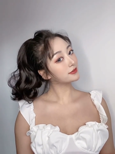 [พร้อมส่งออก]‌ ปลอมผมหางม้า้าสีดำ ลอนใหญ่สวยธรรมชาติ แบบสั้น-ยาว ใช้กับที่หนีบผมแบบหนีบหัว ขายดีบน