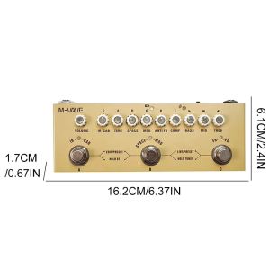 M-VAVE Cube Baby AC Pro Acoustic Guitar Processor | 9 AMP/IR Sims w/ Dly/Chs/Rvb FX | USB Audio Interface & Type-C Recharge
