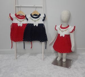 Dress Bayi Perempuan Pita Pundak Polkadot untuk Anak 3-18 Bulan Free Celana Dalam Bayi Murah Terjangkau / Dress Baby Gaun Bayi Bahan Katun / Bisa COD Bayar di Tempat