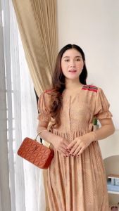 Revina Long Dress Rayon Premium | Daster Panjang Busui Semata Kaki By Ademin.Co