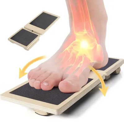 Physical Therapy Posture Corrector Single Foot Balance Board Ankle Strengthener Exerciser Sprained Non-slip Wood Wobble Board