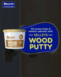 SELLEYS - WOOD PUTTY 500G SUPERIOR WOOD FILLER (NATURAL / TEAK) | READY-MIXED & PAINTABLE