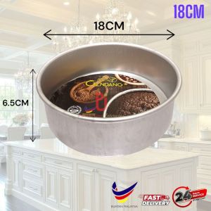 Loyang Kek/Loyang Aluminium Bulat/ 12 / 16 / 18 / 21CM Gendang Aluminium Deep Round Cake Tin Mould Non Loose Base
