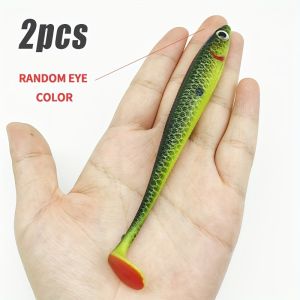 2pcs 12.5cm/10g Fishing Lures Soft T-tail Bait Artificial Swimbait Outdoor Fishing Accessories
