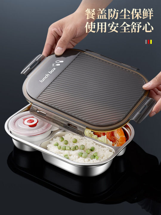 316 Stainless Steel Divided Lunch Box with Cover Microwave Safe Meal ...
