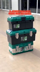 REAIM Tool Box Besar 15/18/20/21 inch Bahan PP Tool box set/2 layaer Stainless Steel Toolbox set/box kunci bengkel