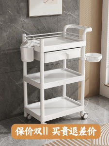 Mobile Beauty Salon Treatment Cart Medical Instrument Holder Small Pushcart Storage Rack Barber Shop Tool Car with Wheels