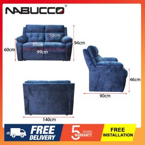 Nabucco 9563(A) 1R+23 Recliner Sofa Set [Can Choose Water Resistance Fabric or Casa Leather][Delivery in West Malaysia Only]