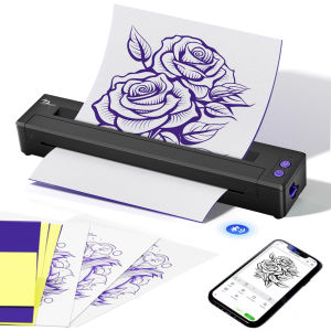 Máy In Stencil Hình Xăm Không Dây Bluetooth Máy In Chuyển Nhiệt Nhanh Kết Nối Di Động Màn Hình Hiển Thị P19-Máy Xăm
