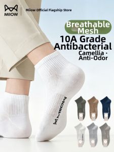 MiiOW | Mesh Breathable Pure Cotton Thin Socks for Summer Antibacterial Sweat Absorbent Anti-odor