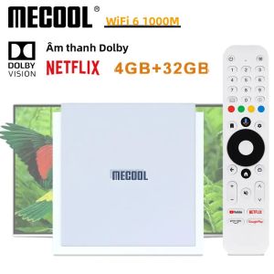 Hộp Giải Mã Truyền Hình Android MECOOL KM2 PLUS DELUXE 32GB 4K Với Netflix Dolby Vision RAM 4GB DDR4 WiFi 6 LAN Tương Thích Với Google TV