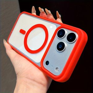 Luxury for Magsafe Magnetic Wireless Charge Case for IPhone 17 13 12 Pro Max 16 15 14 Plus 11 Cases Transparent Hard Back Cover
