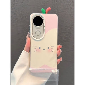 Vivo V50 5G Case Vivo V50 Lite 5G Case Cute Apples branch Kitty Cats Matte Shockproof Case Soft Silicone Edge Phone Case for Girls Students