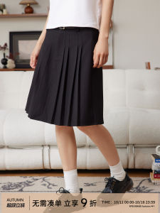 Classic Pure Color High เอว ทรงเอ กระโปรงพลีท หลากหลาย Office Wear Midi เดรส พรางหุ่น Effect Rpb Brand ผู้หญิง Fashion