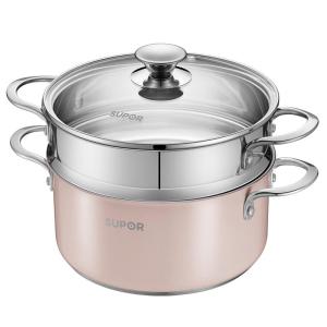 Supor | Multi-Function Stainless Steel Steamer Pot with Thickened Bottom 2-in-1 Steaming and Cooking