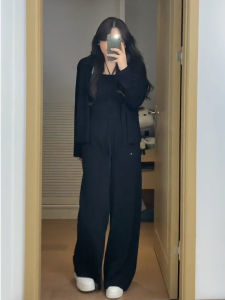 plus Size Fashionable Casual Slimming Three Piece Set Conceal Meat Anti Aging for Plump Sister Autumn Early Lazy Style Womens Wear