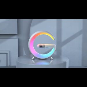 Bluetooth Speaker With Wireless Charger Nightlight Bedside 15w RGB Lamp Music Sync RGB Light Stand Speaker for iOS and Android