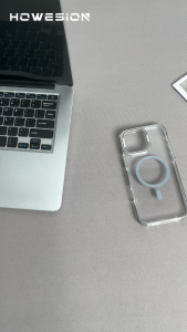 HOWESION เคสโทรศัพท์แม่เหล็กขาตั้งโลหะสำหรับ iPhone 16 Pro Max/ 15 14 13 12 Pro Max เคสป้องกันการกระแทกใส