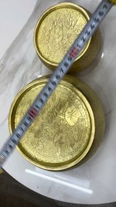 Cơi trầu bằng đồng chạm hoa sen thủ công độ dày 1ly 2 cỡ đk 17cm và 12cm