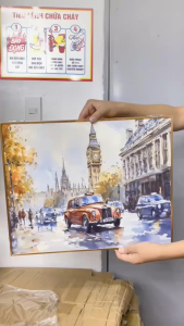 Tranh treo che ổ điện khung nhôm cao cấp có pitton thủy lực chắc chắn tranh gỗ MDF 4 lớp nghệ thuật