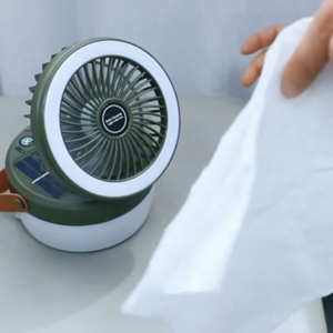 Solar Camping Light Multifunctional Fan Foldable 2 in 1 Portable Outdoor Hook Fan with Emergency Light