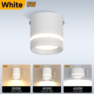 Led Down Light 220V Ceiling Surface Spot Lamp Mounted Downlight 5/10/ 15W  For Shop Home Kitchen Indoor Bedroom Lighting Fixture