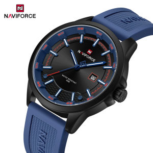 NAVIFORCE Silica Strap Men Business Watch Waterproof 3ATM Military Quartz Watches Casual Sport Male Luminous Clock