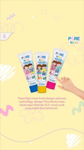 PUREKIDS Toothpaste Advanced 50gr / Tooth Paste Pasta Gigi Odol Anak Rasa Buah / PURE KIDS