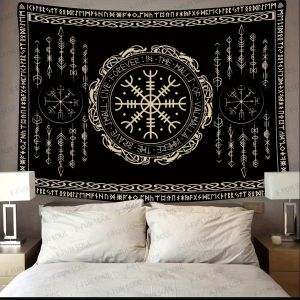 VIKAMA Scandinavian Rune Energy Field Tapestry Celtic Living Room B&B Cafe Decoration Viking Mythology Art Backdrop