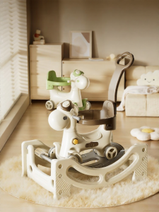 XIONGBEIXI | Baby Bouncer Rocking Horse Wooden Safety 2-in-1