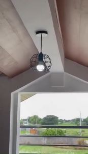 Pendant Light Vintage Industrial Iron Cage Drop Light Minimalist Personality Adjustable Iength Birdcage Hanging Lamp for Dining Room Bedroom Bar Cafe Store Counter