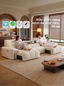 BULEIER | Ghế Sofa Giường Điện Chất Liệu Vải Phong Cách Retro