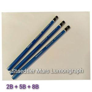 Pensil Hitam Staedtler Mars Lumongraph 2B 5B 8B Dan Staedtler Mars Lumongraph Black 4B 8B Mewarnai Gambar Hitam Putih Peralatan Menggambar