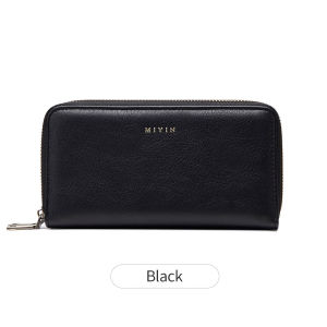 MIYIN Womens Wallet RFID Shielding Double Zipper Womens Clutch Bag Retro Minimalist Multi-function Multi-card Slot Card Holder