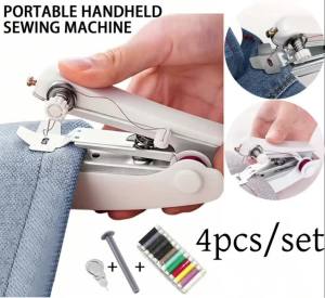 1set Mini Manual Sewing Machine Portable Handheld Sewing Tool with 12-color Yarn Simple Operation for Cloth Handy Needlework