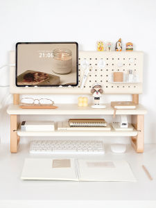 Cream Style Office Desk Storage Rack Tabletop Hole Board Long Chair Hole Board Stand Metal Material Economic Type Furniture