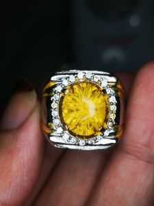 CINCIN BATU PERMATA NATURAL YELLOW CITRINE MEMO MGL