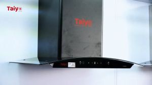 Máy hút mùi gắn tường kính cong Taiyo - Thương hiệu Nhật Bảntích hợp cảm biến chạm và cảm biến vẫy tay siêu nhậy