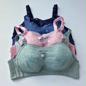 3 Pcs Bra Kemben Hanabra Full Renda Bunga Bh Wanita Cup Besar Busa Tipis Dewasa