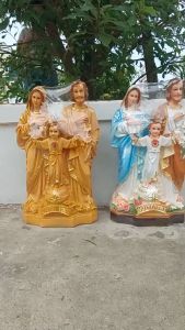 Tượng Thánh gia thất cao 50cm tượng công giáo composite(Tượng gia đình Thánh gia) trắng xanh nâu