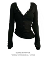 Plus Size Fat Sister Fancy Sexy Slightly Transparent Long Sleeves T-Shirt Female Autumn Stylish Slim-Fit Buttoned Slim Looking Tops. 